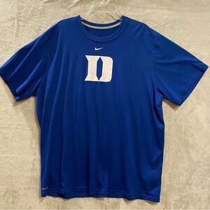 Duke Blue Devils Shirt Men's 2X Blue Nike Dri Fit Basketball Short Sleeve